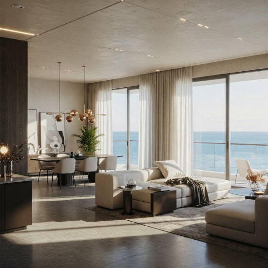 Como decorar um apartamento frente mar em Praia Grande no estilo minimalista?